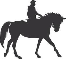 Cowboy Silhouette. Cowboy Rodeo with Rope. Isolated on White Background vector