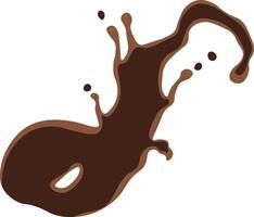 Chocolate Splash on White Background. Melting Chocolate vector