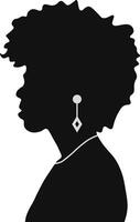 Black History Month Woman Silhouette. with Some Accessories. Isolated Graphic Design vector