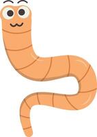 Illustration of Earthworm Cartoon Character. in Flat Design vector