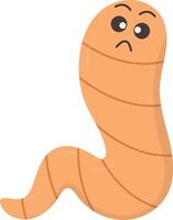 Illustration of Earthworm Cartoon Character. in Flat Design vector