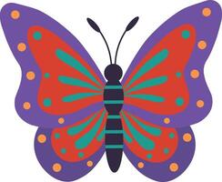 Adorable Butterfly Illustration in Flat Cartoon Design. Isolated on White Background vector