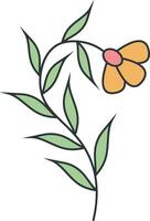mano dibujado floral botánico rama. aislado en blanco antecedentes. aislado ilustración. vector