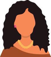 African Women Avatar in Blank Face Design. Portrait User Profile. Isolated Illustration vector