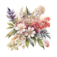 bouquet de fleurs aquarelle png