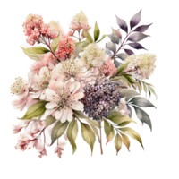 bouquet di fiori ad acquerello png