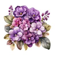 akvarell blombukett png