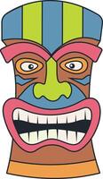 Traditional Ethnic Tiki Mask. Hawaiian Tribal Mask. Illustration on White Background vector