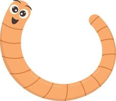 Illustration of Earthworm Cartoon Character. in Flat Design vector