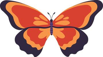 Adorable Butterfly Illustration in Flat Cartoon Design. Isolated on White Background vector