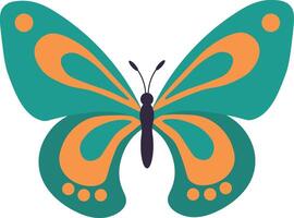 Adorable Butterfly Illustration in Flat Cartoon Design. Isolated on White Background vector