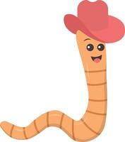 Illustration of Earthworm Cartoon Character. in Flat Design vector