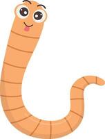 Illustration of Earthworm Cartoon Character. in Flat Design vector