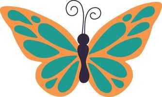 Adorable Butterfly Illustration in Flat Cartoon Design. Isolated on White Background vector