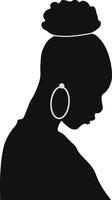 Black History Month Woman Silhouette. with Some Accessories. Isolated Graphic Design vector