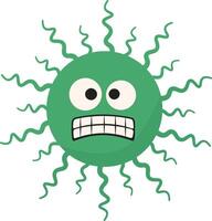 Cute Cartoon Bacteria and Virus Character. Illustration on White Background vector