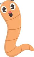 Illustration of Earthworm Cartoon Character. in Flat Design vector