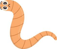 Illustration of Earthworm Cartoon Character. in Flat Design vector