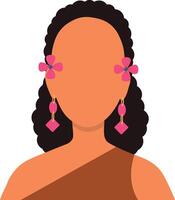 African Women Avatar in Blank Face Design. Portrait User Profile. Isolated Illustration vector