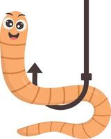 Illustration of Earthworm Cartoon Character. in Flat Design vector