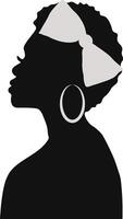 Black History Month Woman Silhouette. with Some Accessories. Isolated Graphic Design vector