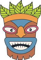 Traditional Ethnic Tiki Mask. Hawaiian Tribal Mask. Illustration on White Background vector