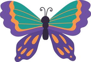 Adorable Butterfly Illustration in Flat Cartoon Design. Isolated on White Background vector