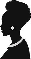 Black History Month Woman Silhouette. with Some Accessories. Isolated Graphic Design vector