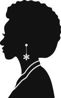Black History Month Woman Silhouette. with Some Accessories. Isolated Graphic Design vector
