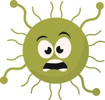 Cute Cartoon Bacteria and Virus Character. Illustration on White Background vector