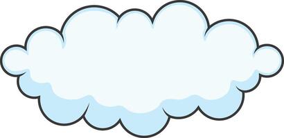 dibujos animados nubes en blanco antecedentes. Cloudscape elemento vector