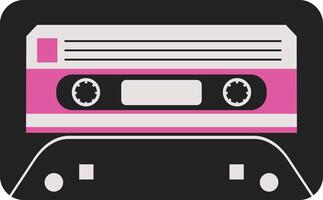 Retro Cassette Tape. Antique Radio Playback Cassette. in Vintage 90s Style vector