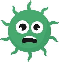 Cute Cartoon Bacteria and Virus Character. Illustration on White Background vector