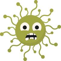 Cute Cartoon Bacteria and Virus Character. Illustration on White Background vector