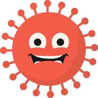 Cute Cartoon Bacteria and Virus Character. Illustration on White Background vector