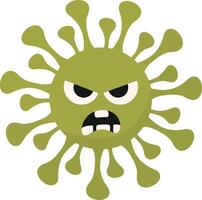 Cute Cartoon Bacteria and Virus Character. Illustration on White Background vector