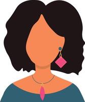 African Women Avatar in Blank Face Design. Portrait User Profile. Isolated Illustration vector