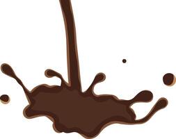 Chocolate Splash on White Background. Melting Chocolate vector