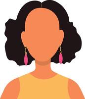 African Women Avatar in Blank Face Design. Portrait User Profile. Isolated Illustration vector