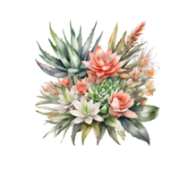 bouquet de fleurs aquarelle png