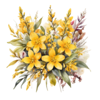 akvarell blombukett png