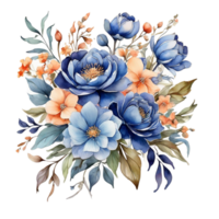 bouquet de fleurs aquarelle png