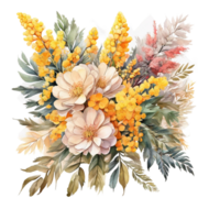 bouquet di fiori ad acquerello png