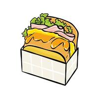 illustration of boxed bread with color vector