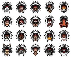 Apache Mascot Design Bundle vector