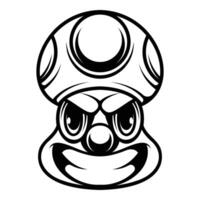 Clown Mushroom Hat Outline Version vector