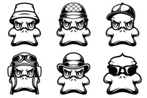 Ducks Head Outline Version Bundle vector