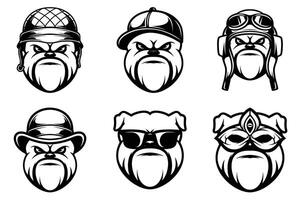 Bulldogs Head Outline Version Bundle vector