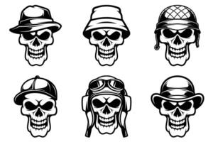 Skulls Head Outline Version Bundle vector