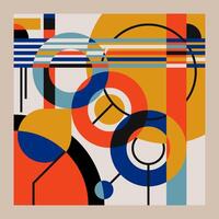 Abstract geometric with bauhaus style background vector